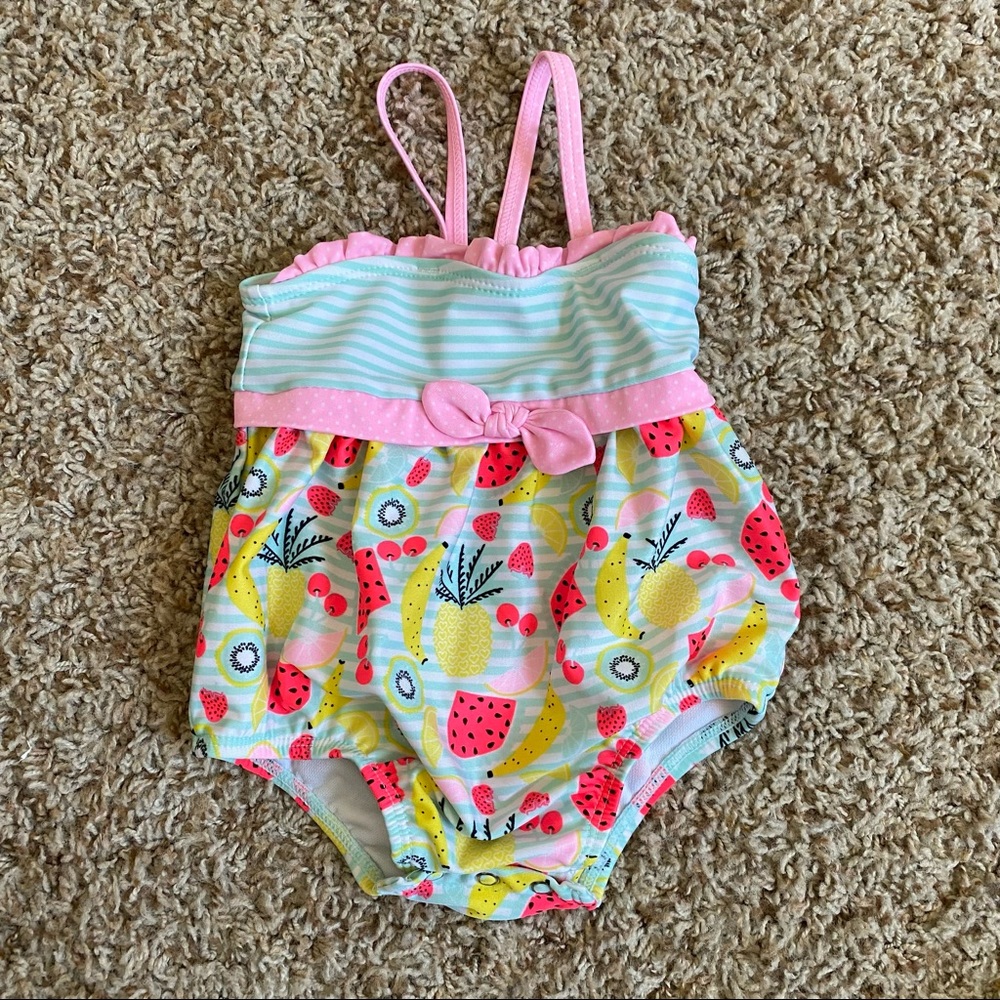 Cat & Jack Watermelon Banana Pineapple One Piece Swimsuit
